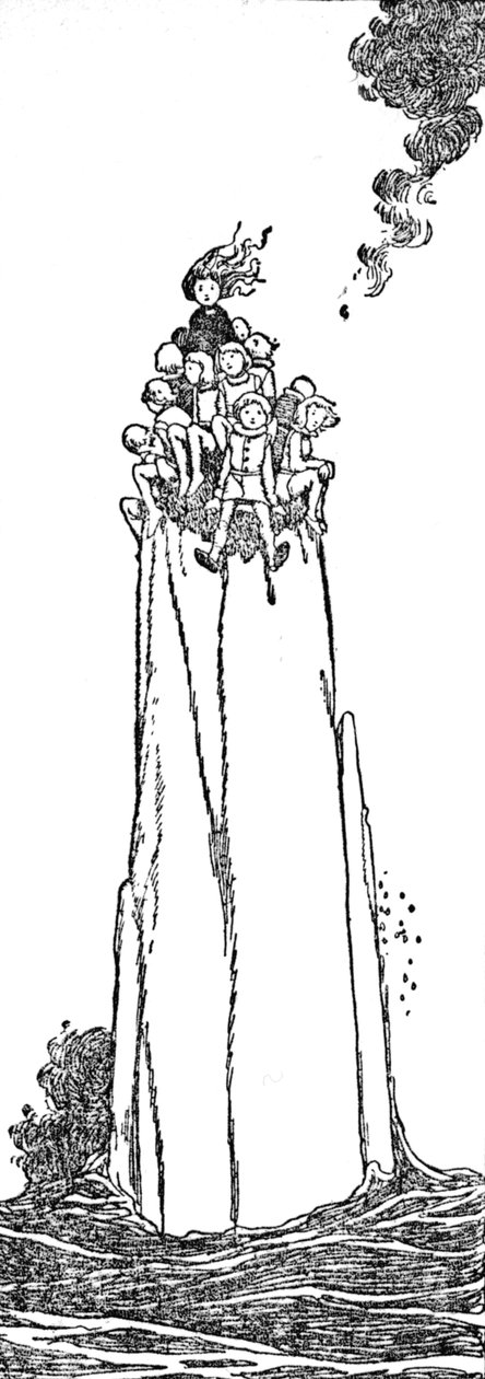 Der var kun plads til hende og dem, c1930 af William Heath Robinson