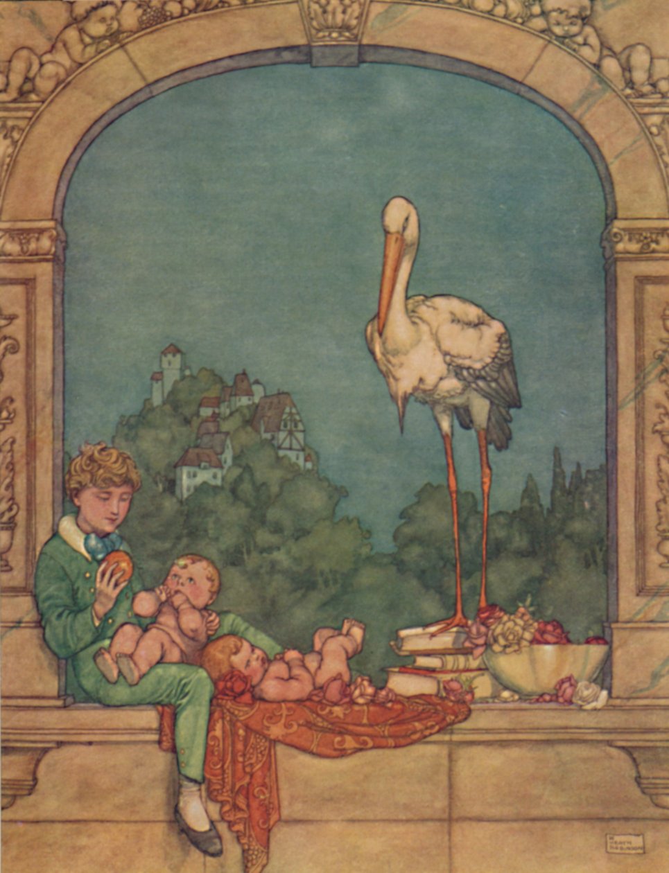 Vi vil bringe ham to små, en bror og en søster, c1930 af William Heath Robinson