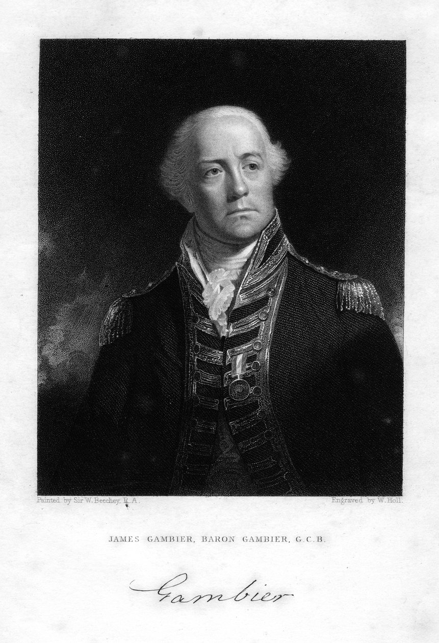 Admiral James Gambier 1756-1833, 1. Baron Gambier, 1837. af W. Holl