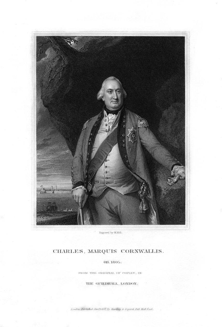 Charles Cornwallis, 1. Marquess Cornwallis, engelsk militærkommandant, 1832. af W. Holl