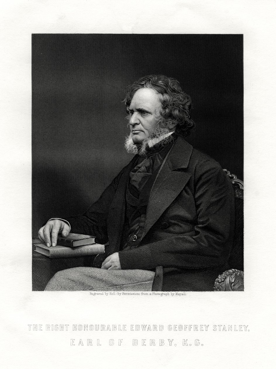 Edward Geoffrey Smith-Stanley, 14. jarl af Derby, britisk statsmand, c1850-1899. af W. Holl