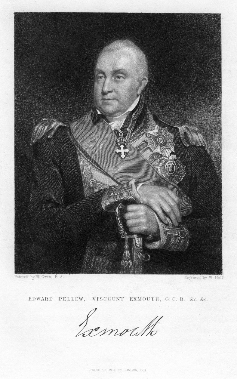 Edward Pellew, 1. Viscount Exmouth, britisk flådeofficer, 1831. af W. Holl