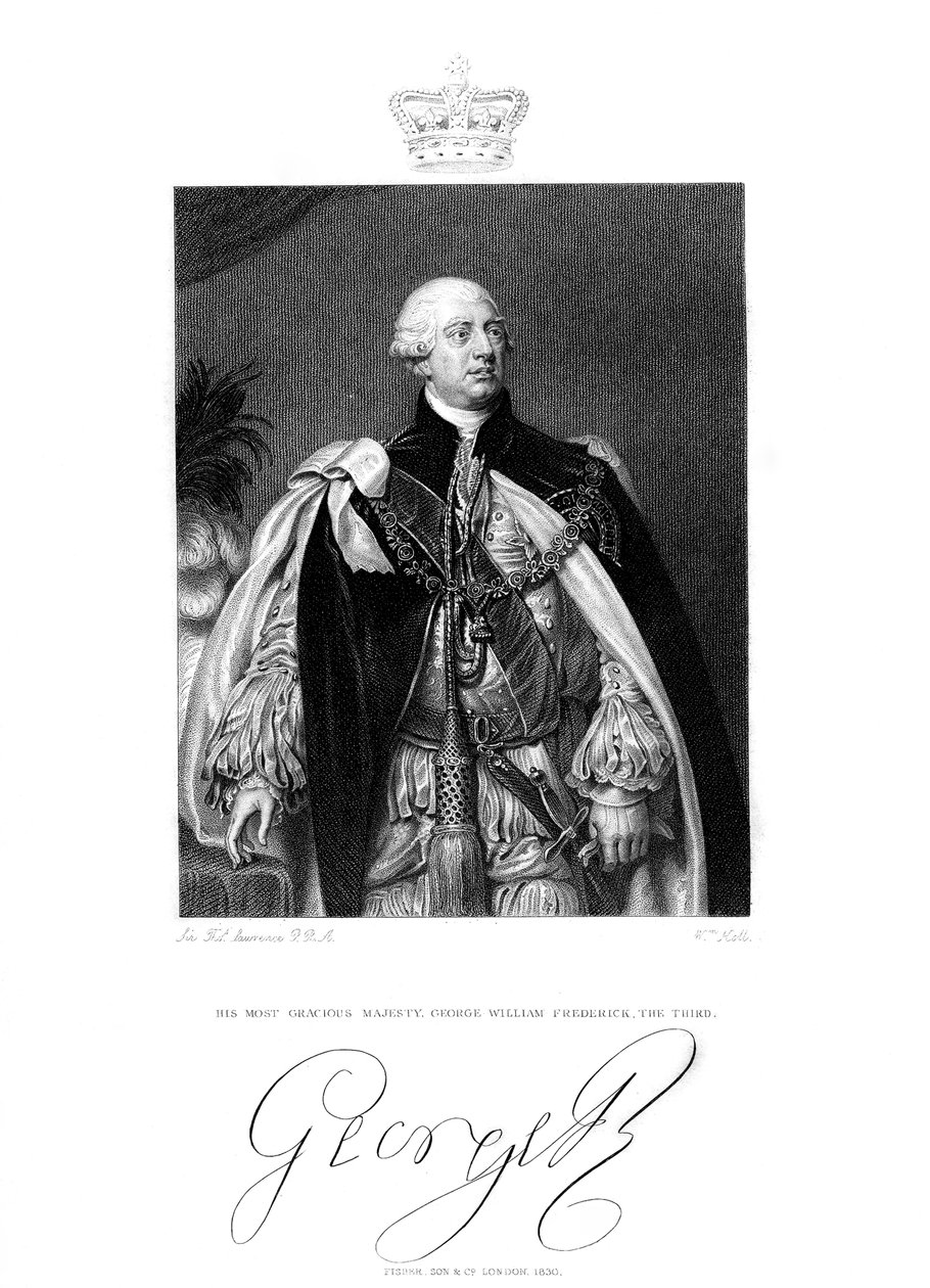 George III, konge af Storbritannien og Irland, 1800-tallet. af W. Holl