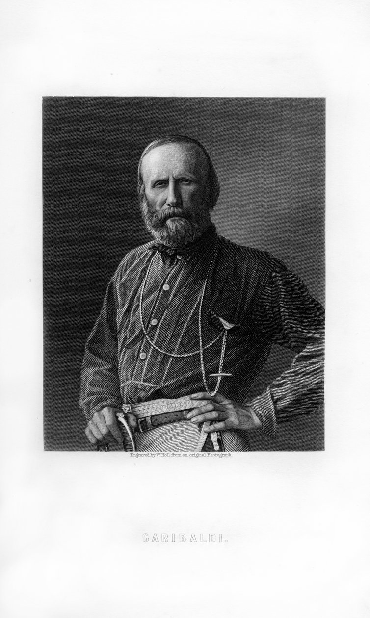 Giuseppe Garibaldi, italiensk patriot og soldat fra Risorgimento, 1893. af W. Holl