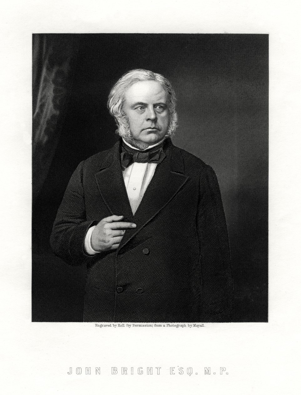 John Bright, britisk radikal og liberal statsmand, 1800-tallet. af W. Holl