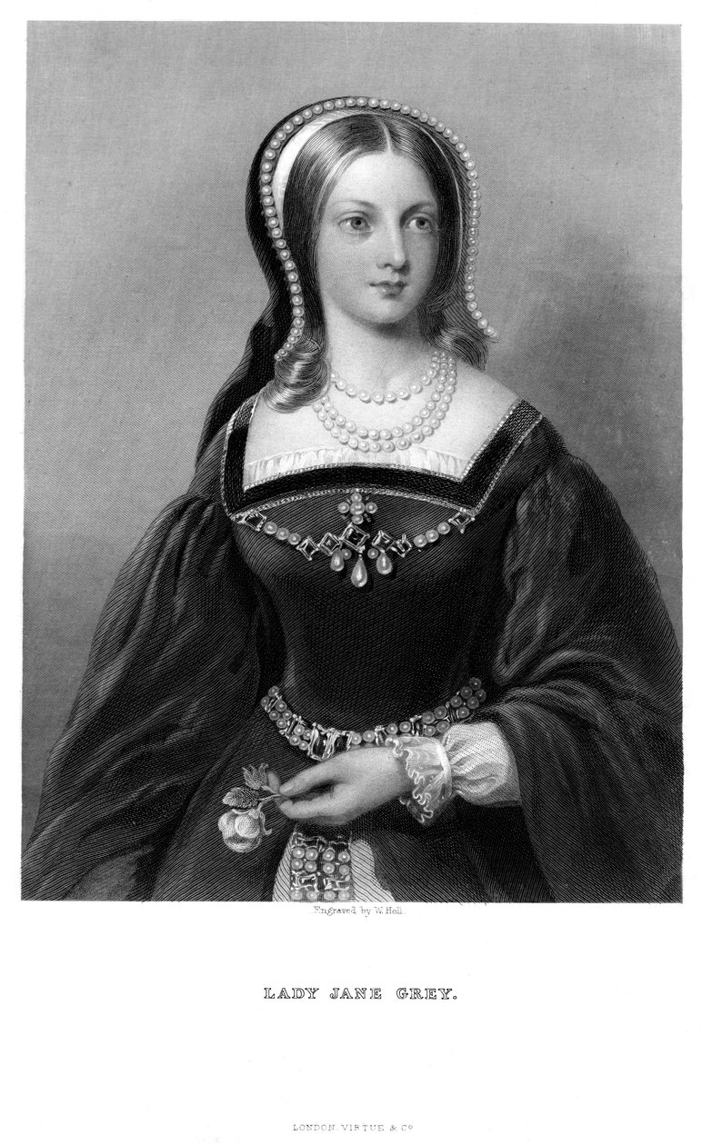 Lady Jane Gray 1537-1554, 1800-tallet. af W. Holl