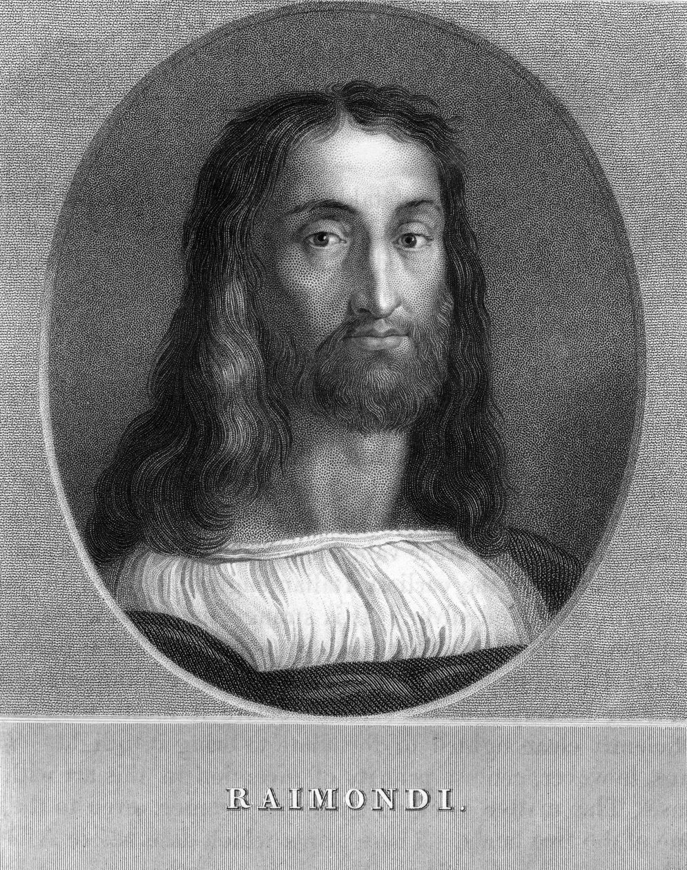 Marcantonio Raimondi, italiensk gravør, 1836. af W. Holl
