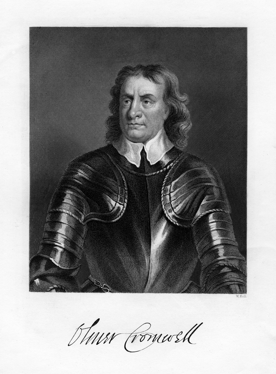 Oliver Cromwell, engelsk soldat og statsmand, 1800-tallet af W. Holl
