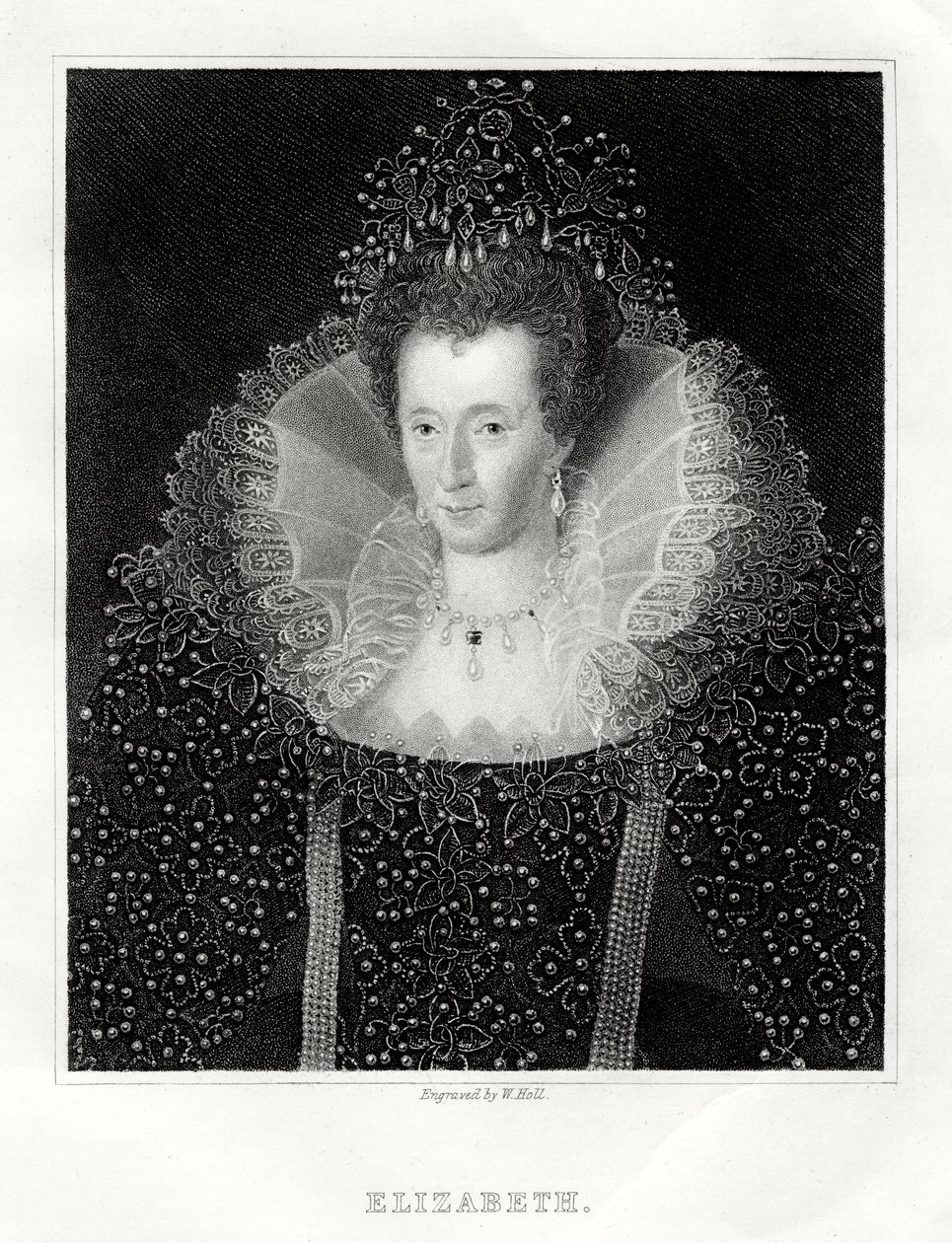Dronning Elizabeth I, 1860 af W. Holl
