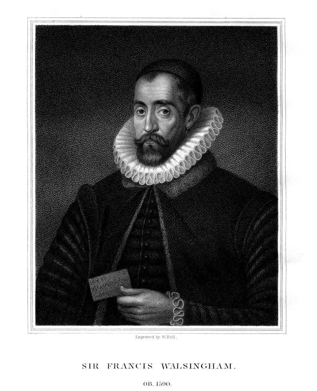 Sir Francis Walsingham, spionmester for dronning Elizabeth I, 1824. af W. Holl