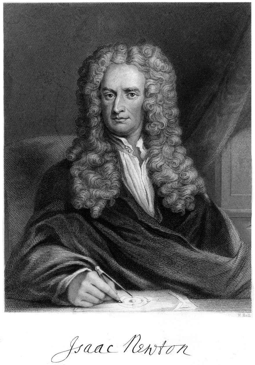 Sir Isaac Newton, engelsk matematiker, astronom og fysiker, 1800-tallet. af W. Holl