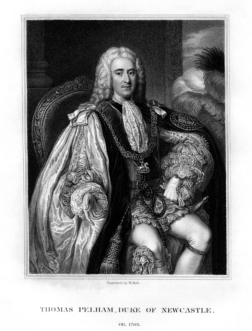 Thomas Pelham-Holles, 1. hertug af Newcastle-upon-Tyne, britisk whig-statsmand, 1831. af W. Holl