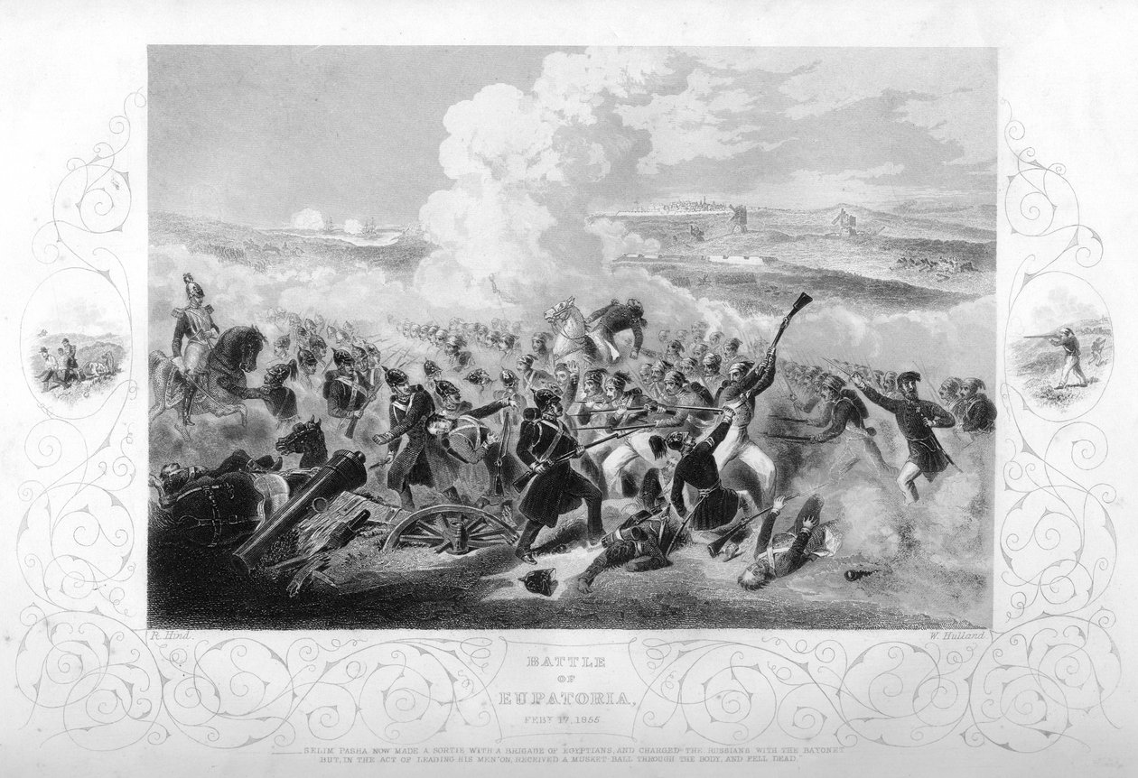 Slaget ved Eupatoria under Krimkrigen, 1855 1857. af W. Hulland