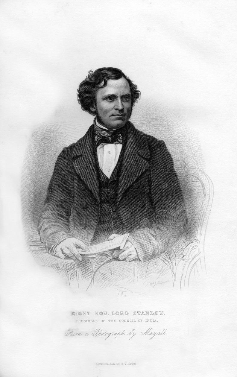 Edward Henry Stanley, 15. jarl af Derby, 1826-1893, britisk statsmand, 1800-tallet. af W. J. Edwards