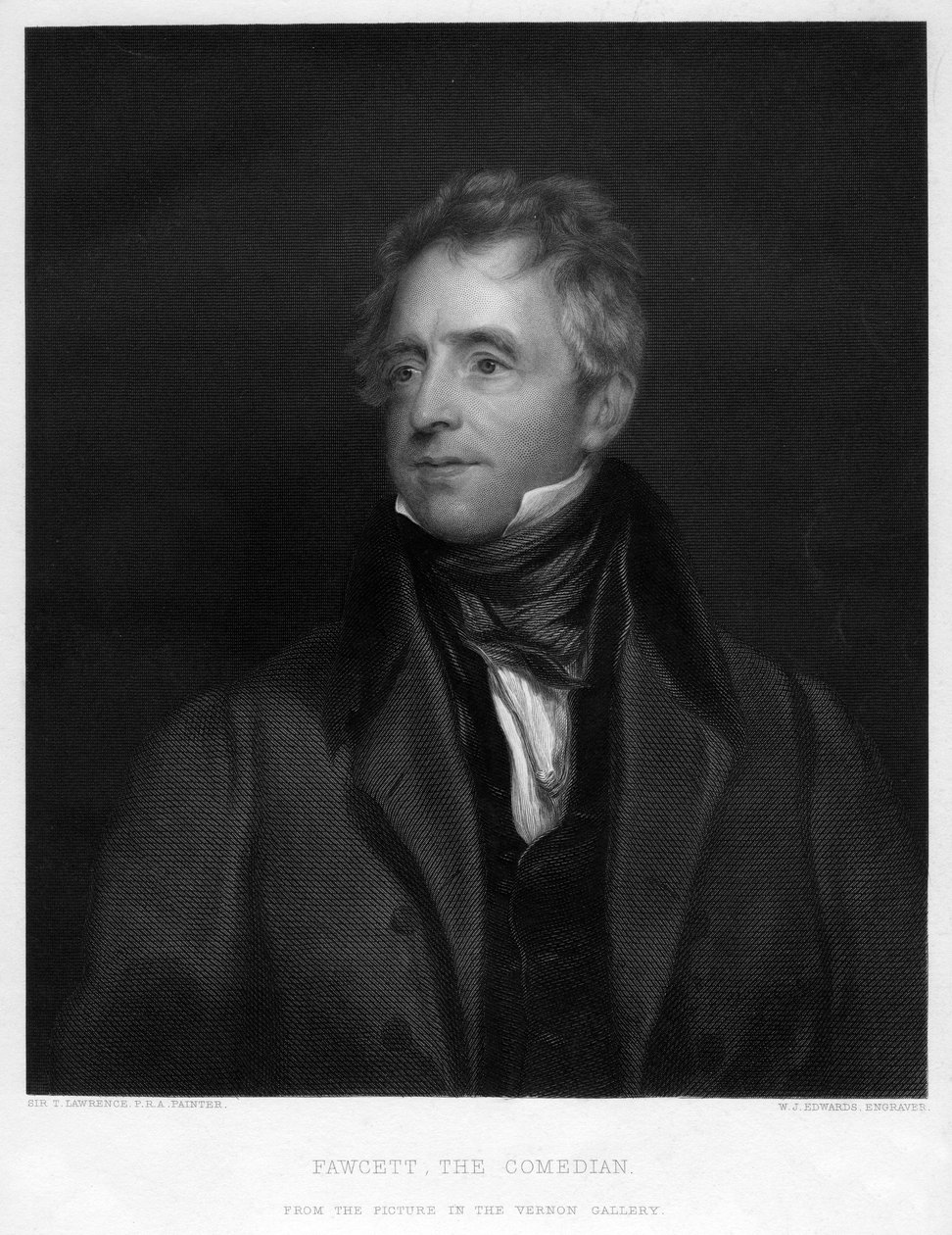 Fawcett, komikeren, 1828 1800-tallet af W. J. Edwards