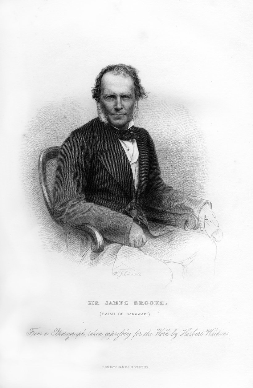 Sir James Brooke, Rajah af Sarawak, 1800-tallet. af W. J. Edwards