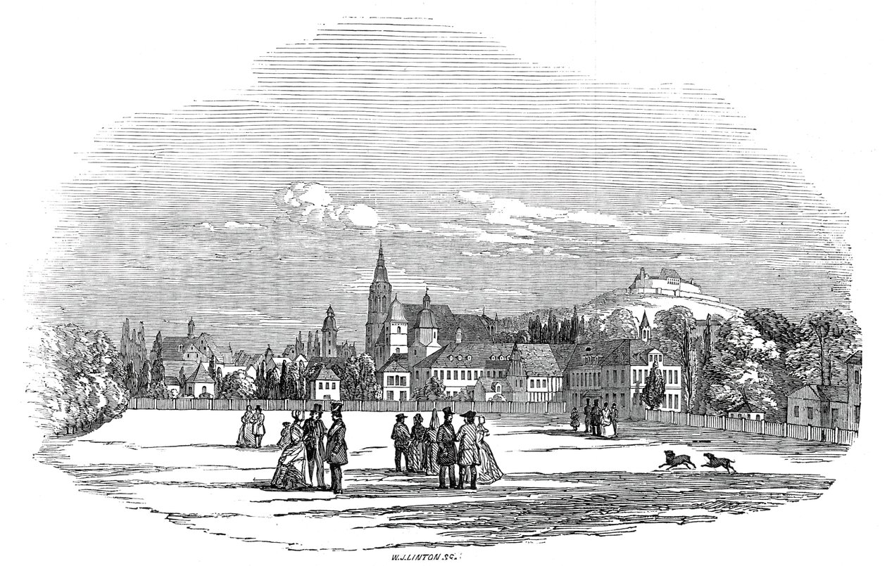 Coburg - fra Hans Kongelige Højhed Prins Alberts tegning, 1845. af W. J. Linton