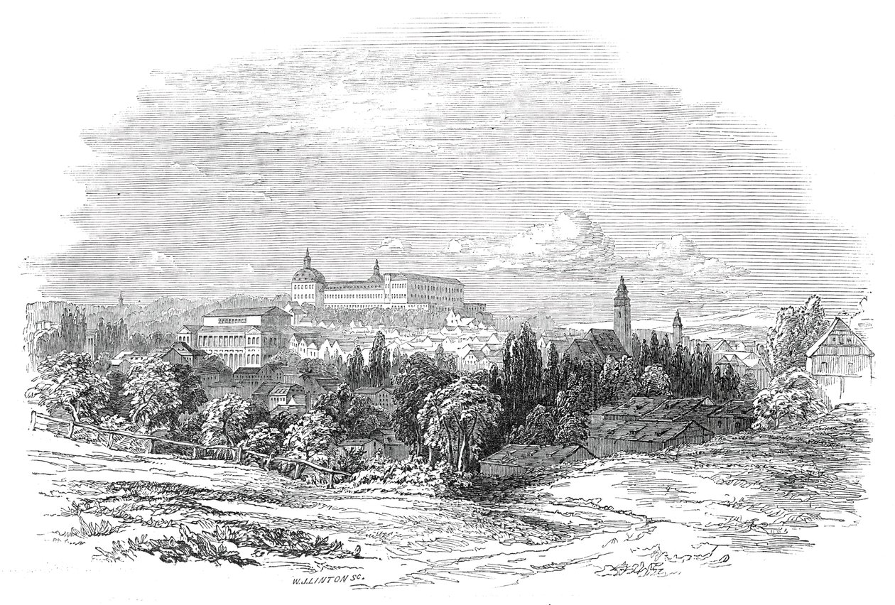 Gotha - fra Hans Kongelige Højhed Prins Alberts tegning, 1845. af W. J. Linton