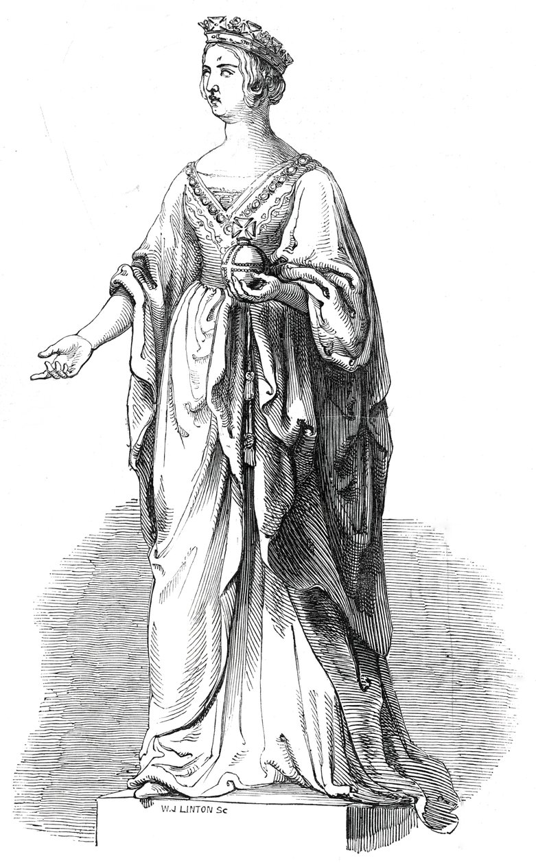 Marmorstatue af Hendes Majestæt, i Royal Exchange, 1845. af W. J. Linton
