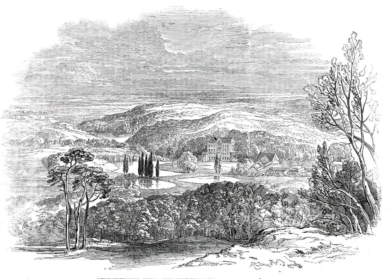 Reinhardsbrunn, Gotha - fra Hans Kongelige Højhed Prins Alberts tegning, 1845. af W. J. Linton