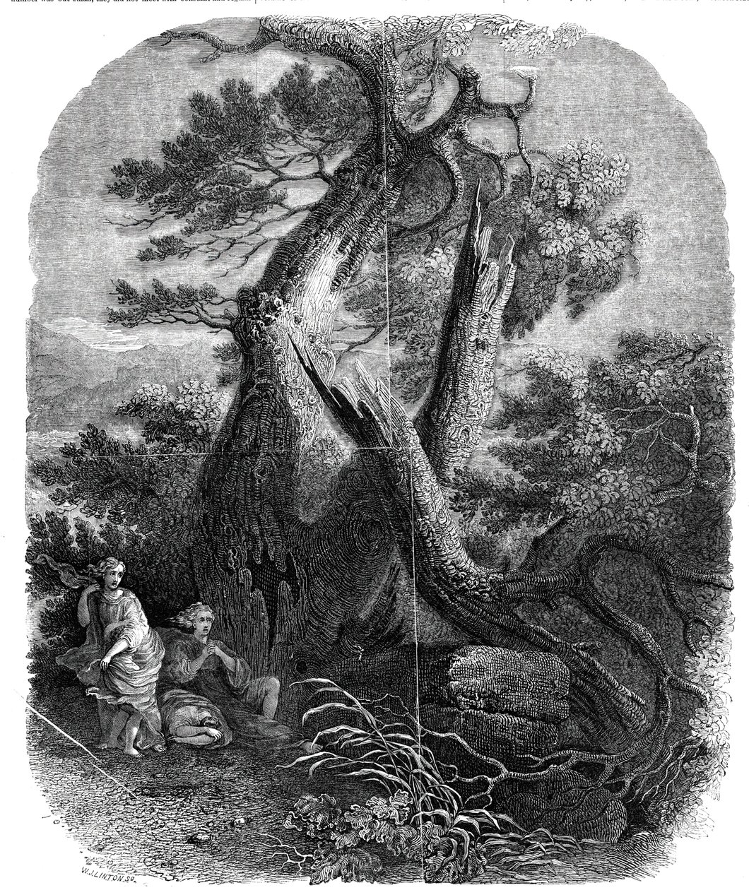 Prøve af træstik, The Death of the Children of Niobe, ...1844. af W. J. Linton