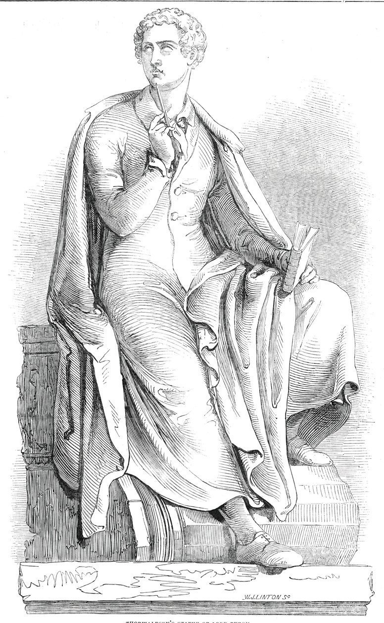 Thorwaldsens statue af Lord Byron, 1845. af W. J. Linton