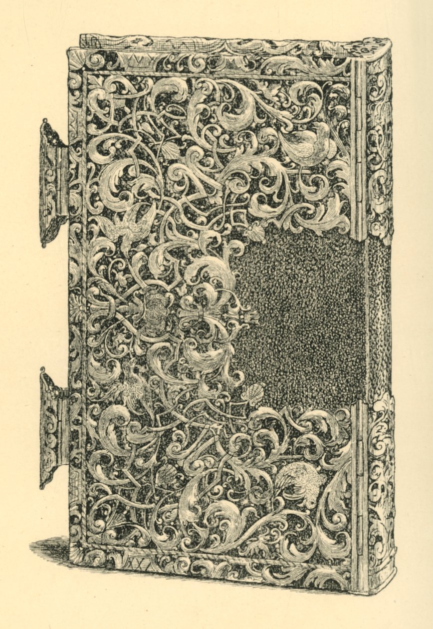 Bogomslag af forgyldt sølv, 1881. af W Jones