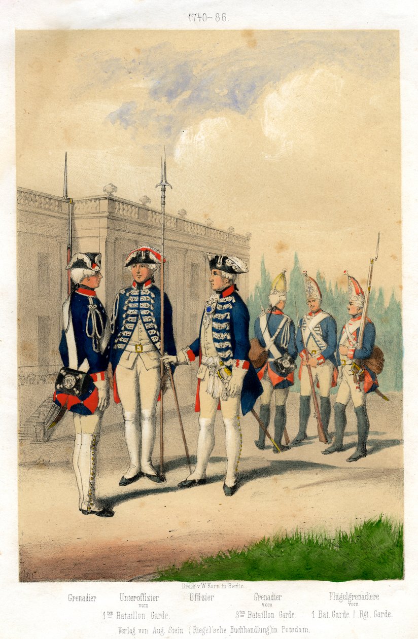 Tyske militæruniformer, 1740-1786 1800-tallet. af W Korn