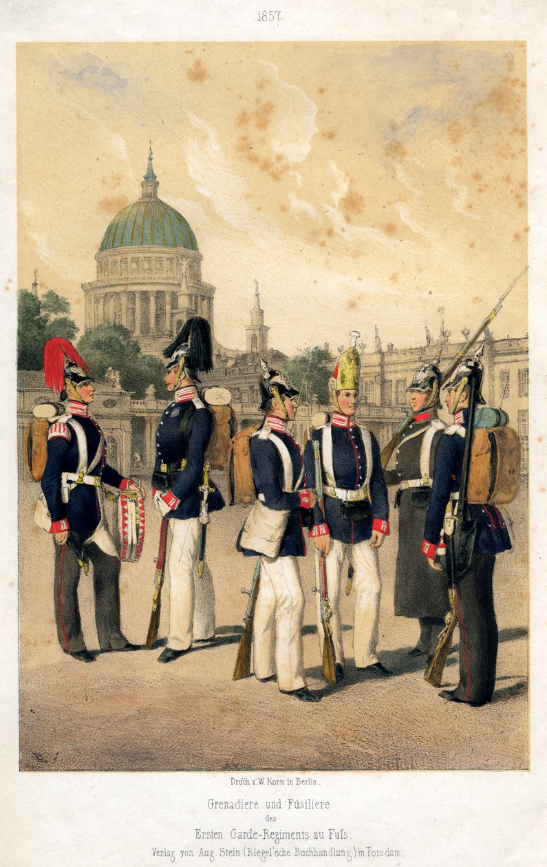 Den preussiske hærs grenaderer og fusilier, 1857. af W Korn
