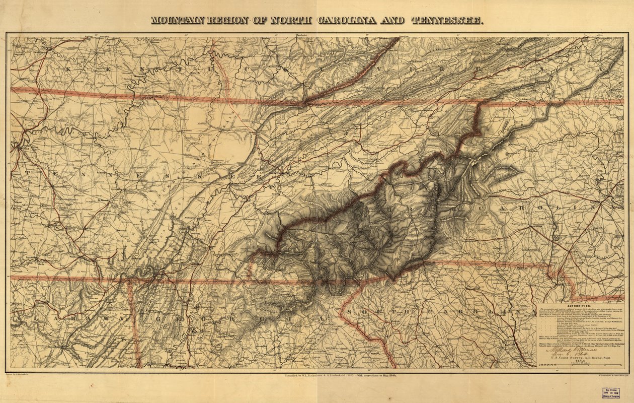 Bjergregion i North Carolina og Tennessee. af W. L.; Lindenkohl Nickolson