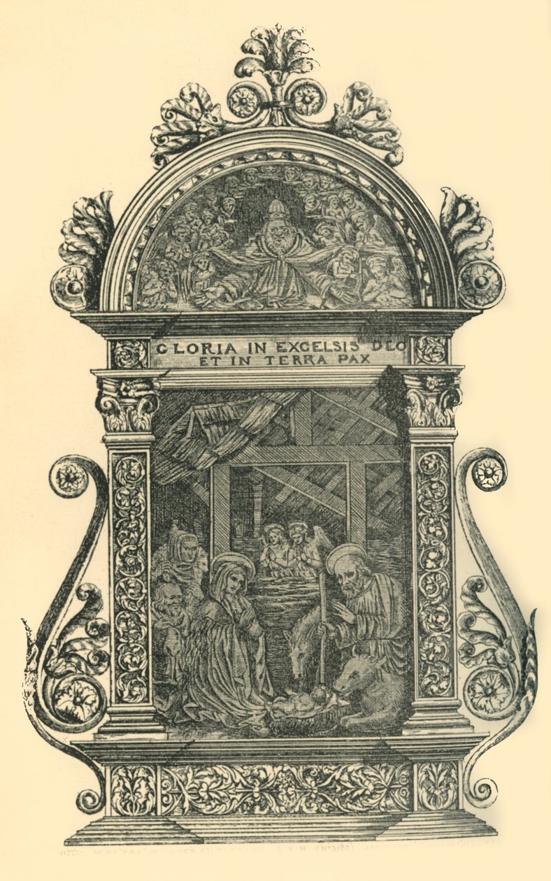 Sølvpax med julekrybbe, begyndelsen af midten af det 19. århundrede, 1881. af W. M. McGill
