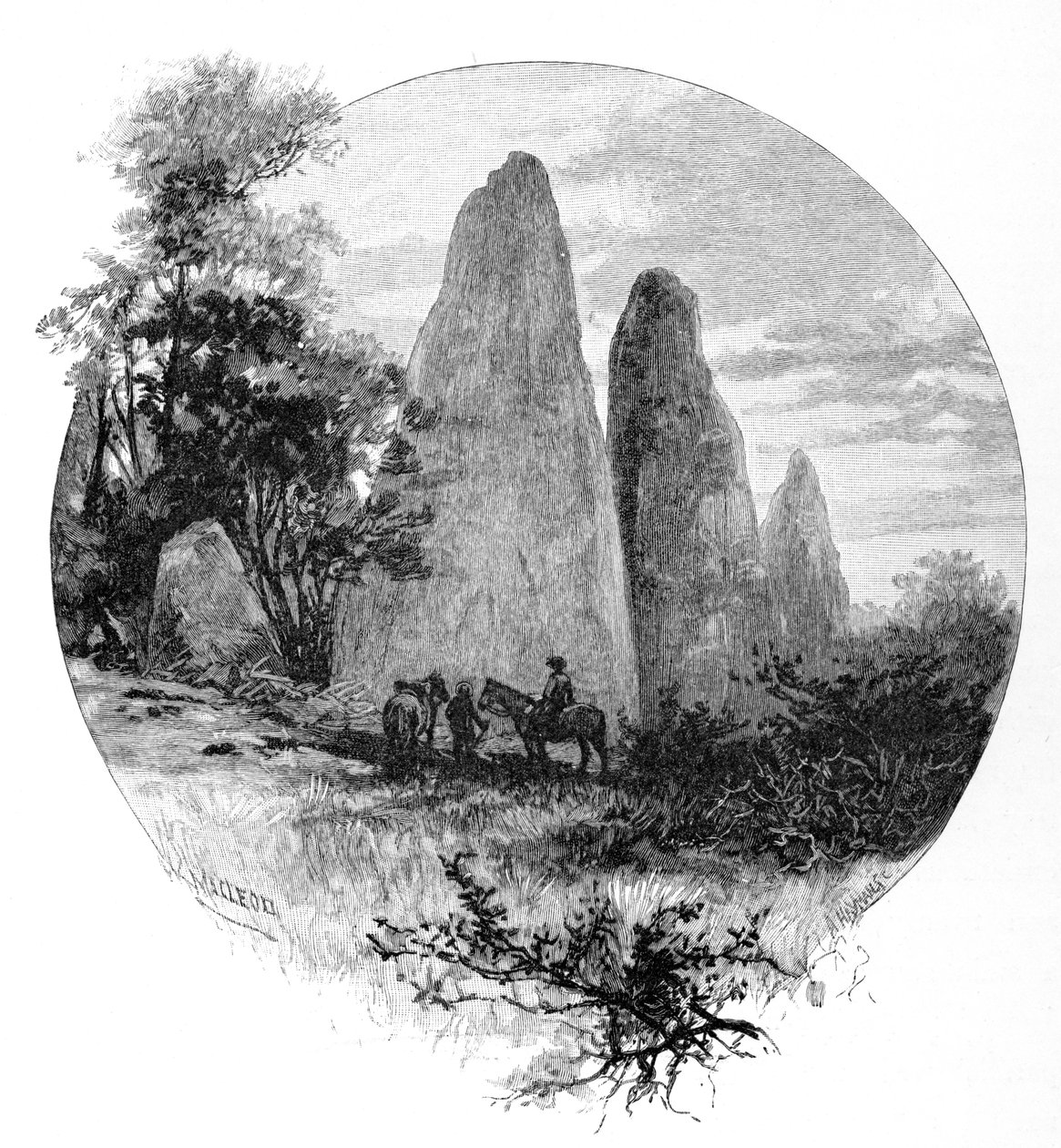 Granitklipper, Betts-lejren, Mount Kosciuszko, New South Wales, Australien, 1886. af W. Macleod