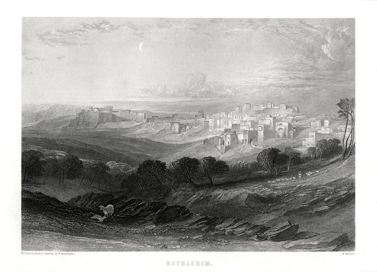 Betlehem, Palæstina, 1800-tallet af W. Miller