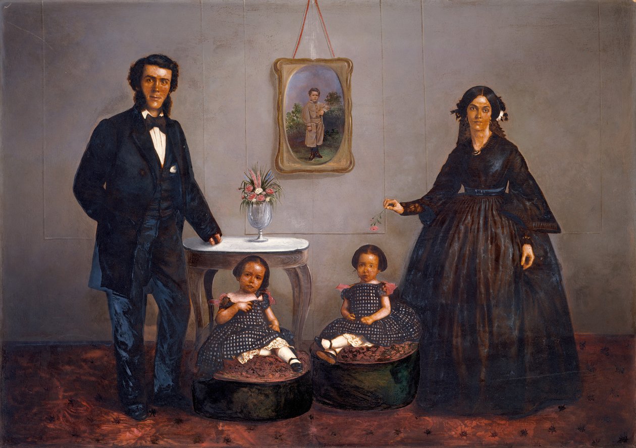 Familieportræt, ca. 1855 af W. Penny