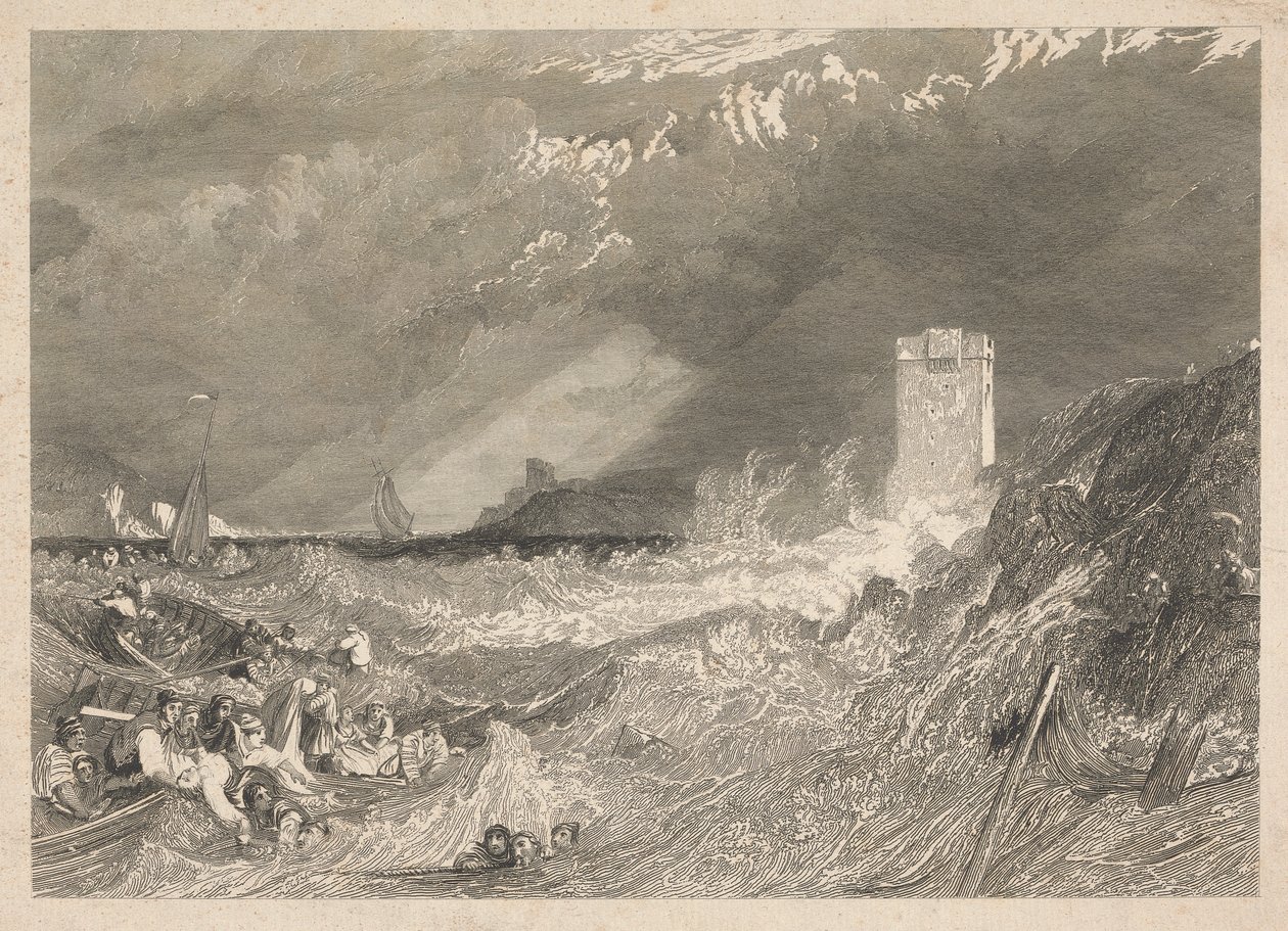 Indgang til Fowey Harbour, Cornwall af W. R. Smith