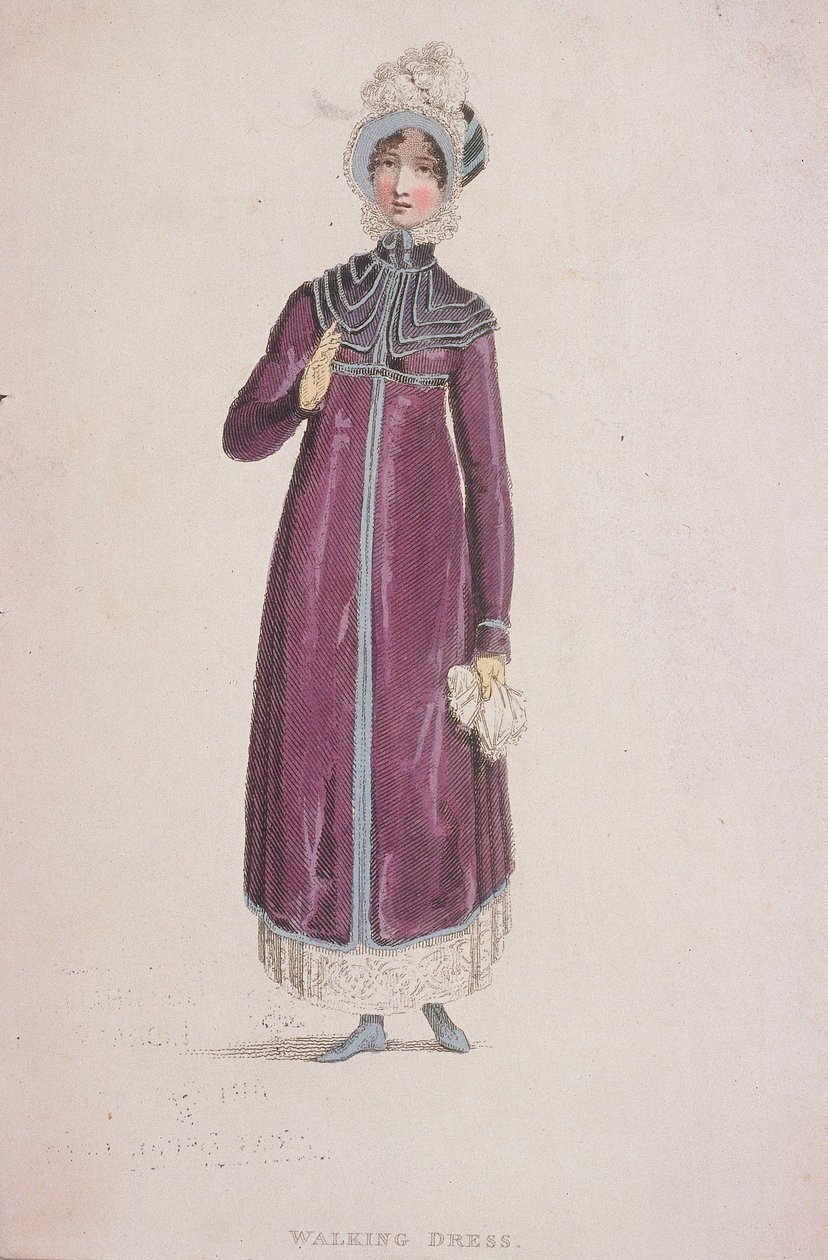 En kvinde i vandrekjole, c1810 af W Read