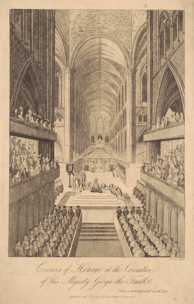 Hyldestceremoni ved kroningen af Hans Majestæt George den Fjerde af W. Read