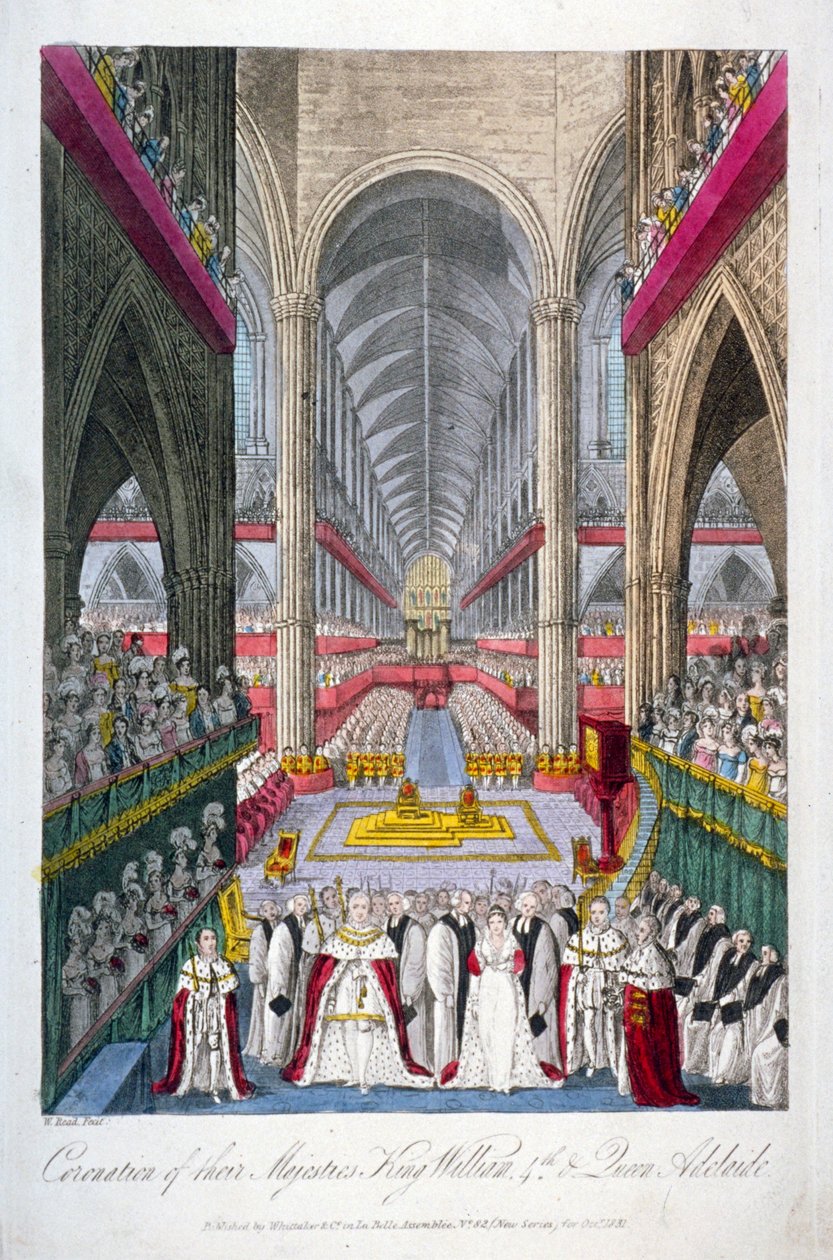 Kroning af William IV og dronning Adelaides i Westminster Abbey, London, 1831 af W Read