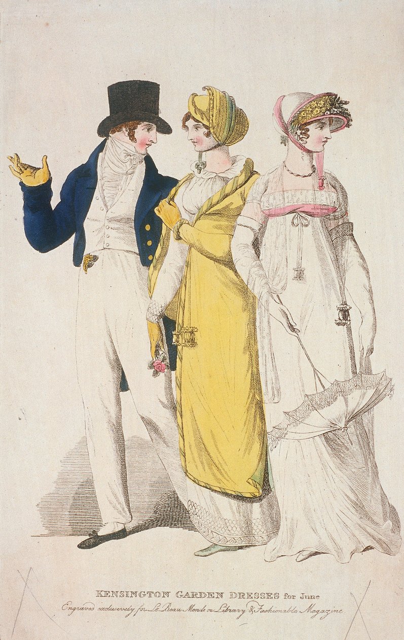 Kensington Garden kjoler til juni, c1810 af W Read