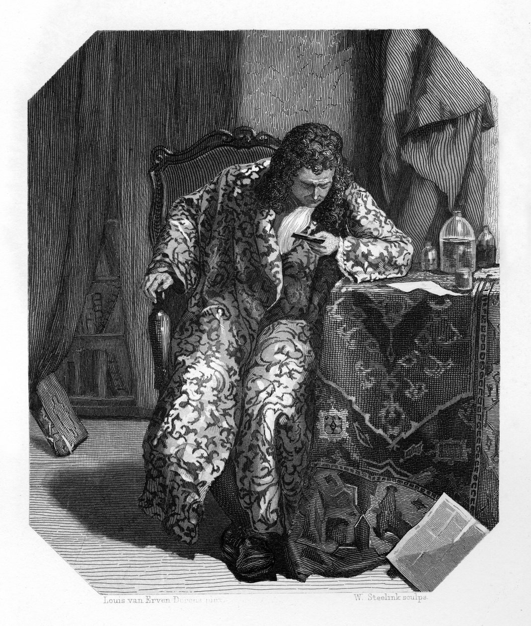 Antoni van Leeuwenhoek, hollandsk videnskabsmand og pioner i mikroskopi fra det 17. århundrede, c1870 af W. Steelink