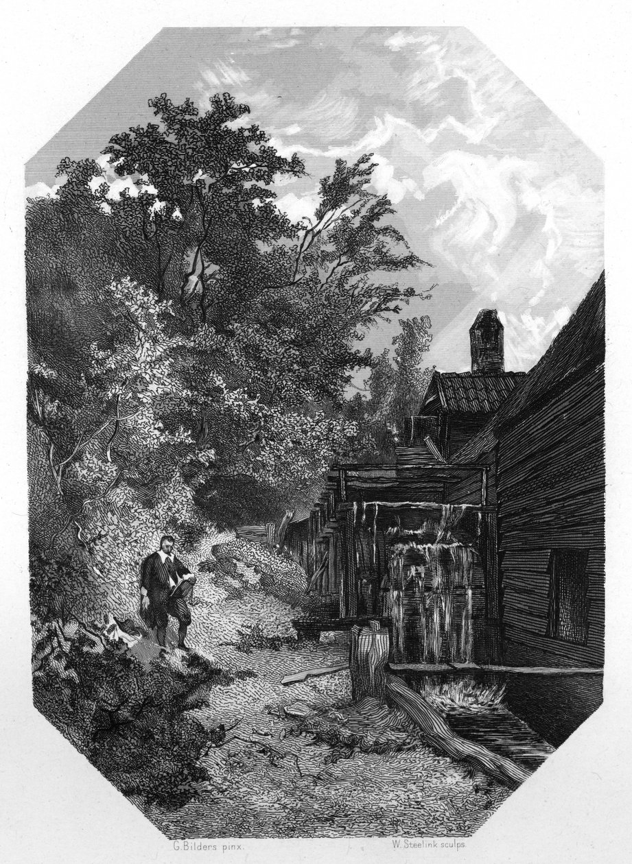 Jacob van Ruysdael, hollandsk landskabsmaler fra det 17. århundrede, c1870. af W. Steelink