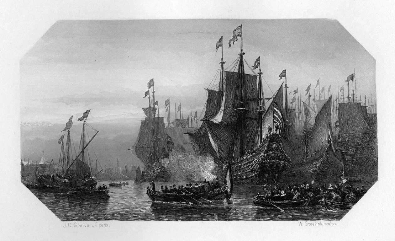 Piet Pieterszoon Hein henter sølvflåden, Holland, 1629 c1870 af W. Steelink