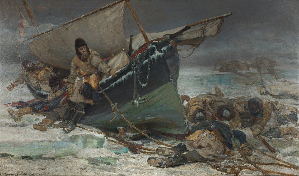 Sir John Franklin dør ved sin båd under ekspeditionen til Nordvestpassagen med HMS 