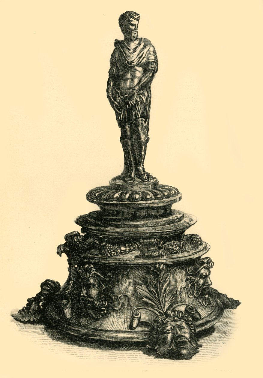 Blækstander i bronze med figur af en romersk kejser, midten af 1500-tallet, 1881. af W. W. McCarty