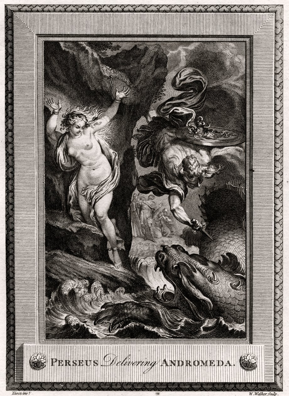 Perseus leverer Andromeda, 1775 af W. Walker