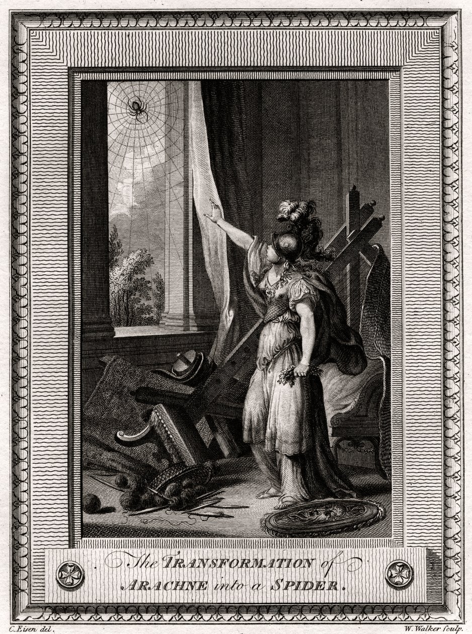 Forvandlingen af Arachne til en edderkop, 1775 af W. Walker