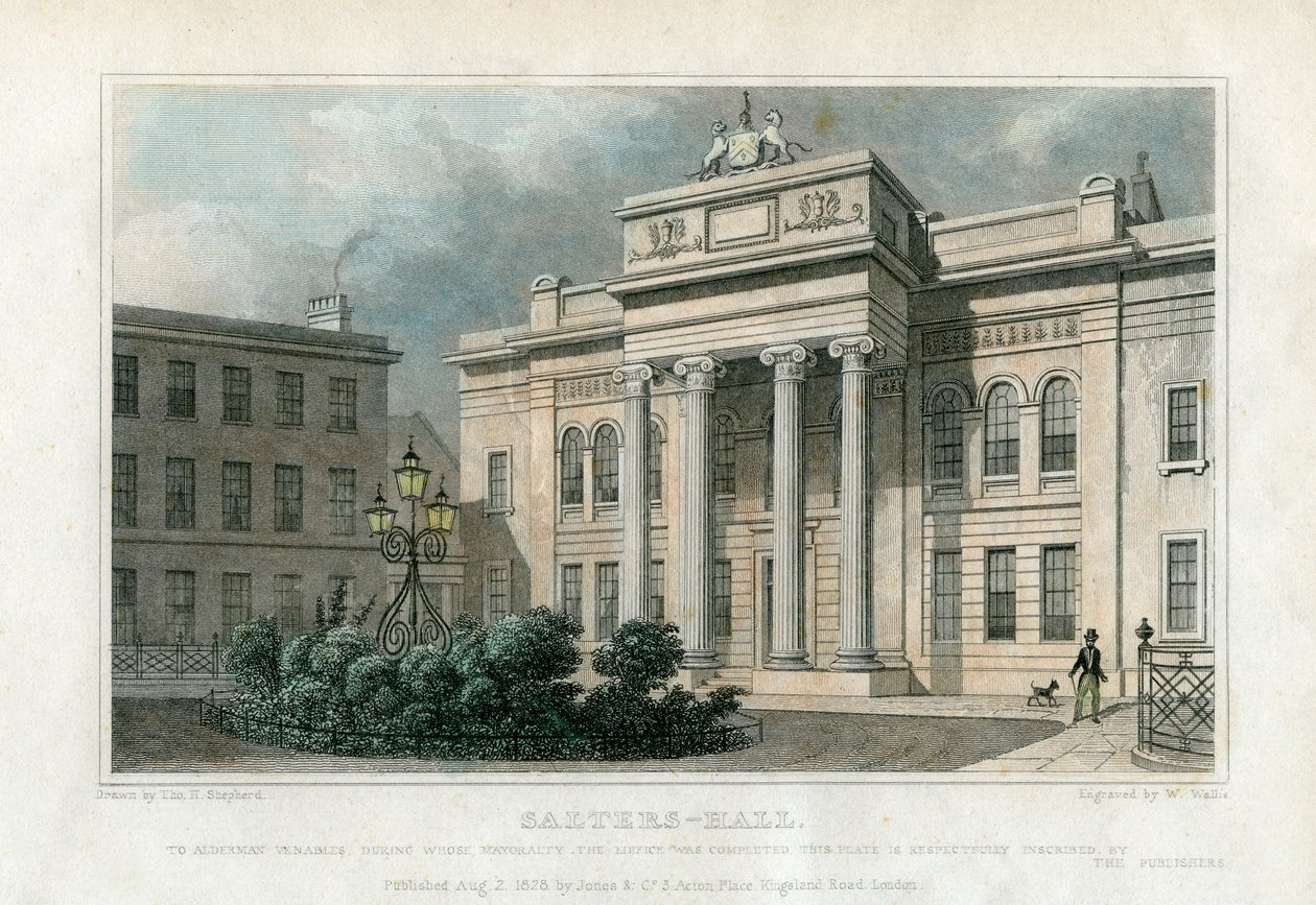 Salters Hall, London, 1828. af W. Wallis