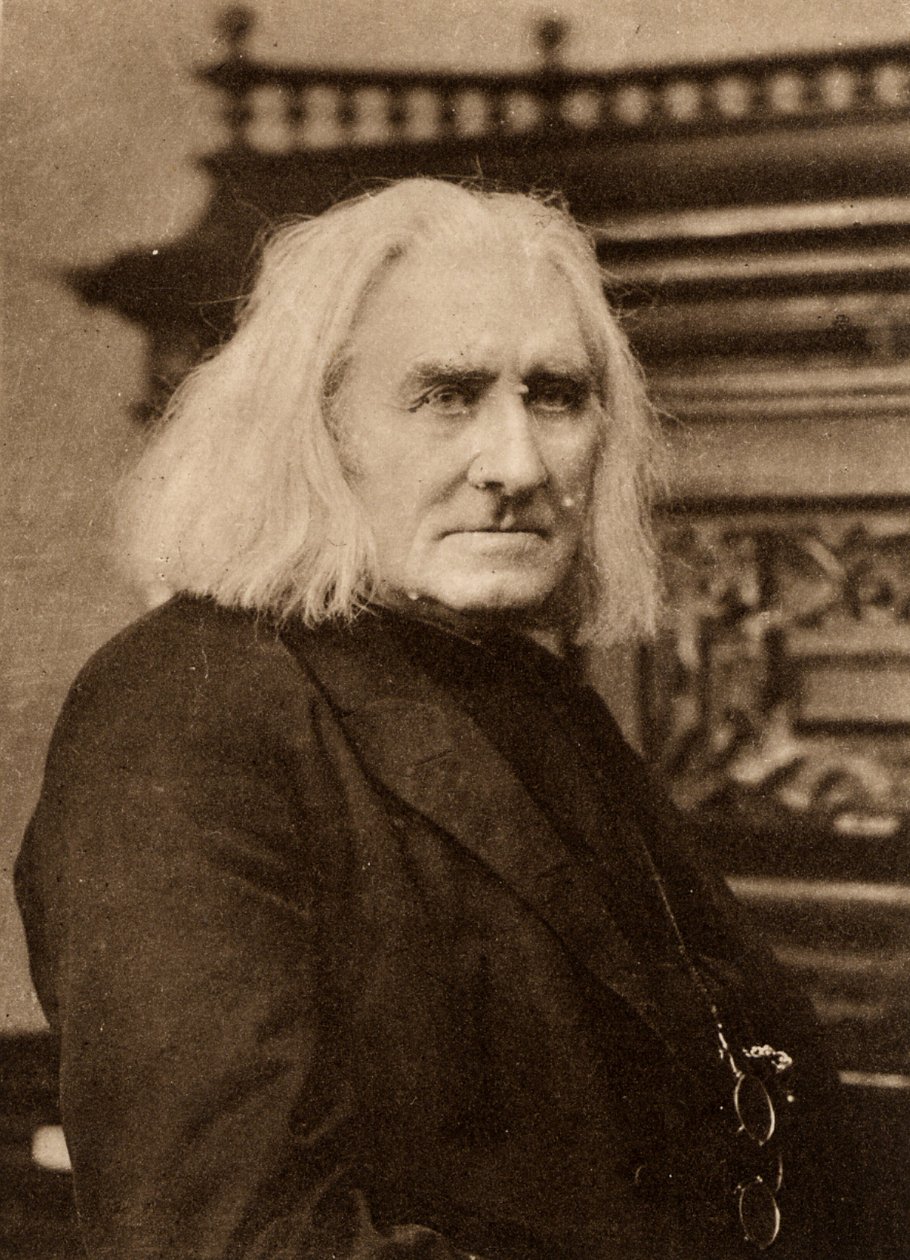 Franz Liszt (1811-1886) ungarsk pianist og komponist senere i livet. Fotogravure efter et fotografi af W & D Downey, London (fotogravure) af W. and D. Downey
