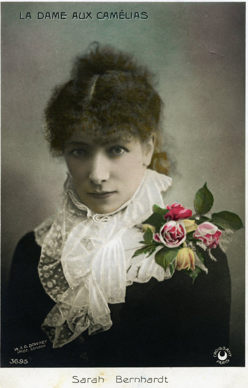 Henriette Rosine Bernard aka Sarah Bernhardt (1844-1923) som "The Lady of the Camellia" af Alexandre Dumas Jr. (foto) af W. and D. Downey