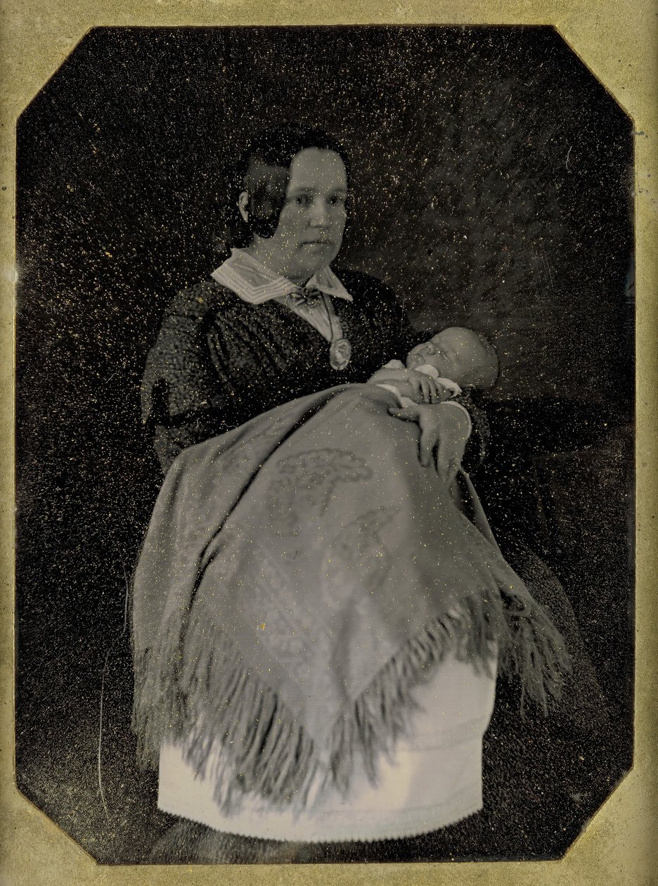 Fru Thomas Ustick Walter og hendes afdøde barn, ca. 1846. Skaber: W. & F. Langenheim, William Langenheim. af William and Frederick Langenheim